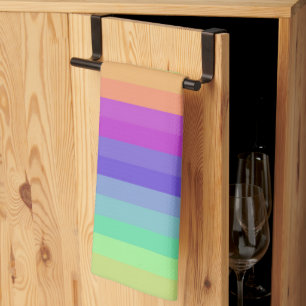 Bright Pastel Rainbow Stripe Keuken Handdoeken