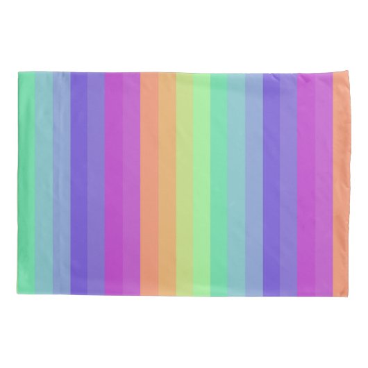 Bright Pastel Rainbow Stripe Kussensloop (Achterkant)