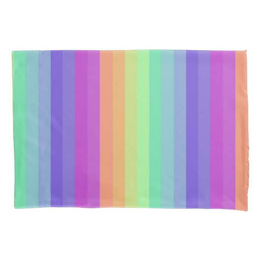 Bright Pastel Rainbow Stripe Kussensloop (Voorkant)