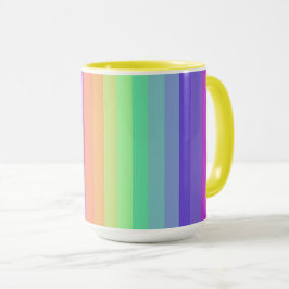 Bright Pastel Rainbow Stripe Mok