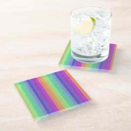 Bright Pastel Rainbow Stripe Onderzetter