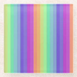 Bright Pastel Rainbow Stripe Onderzetter