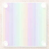 Bright Pastel Rainbow Stripe Onderzetter Glazen Onderzetter (Achterkant)
