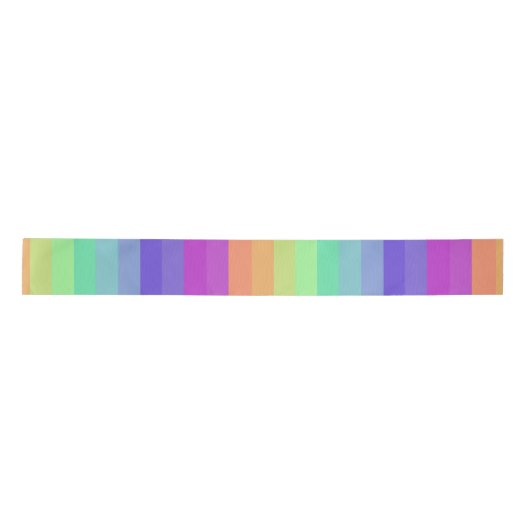 Bright Pastel Rainbow Stripe Ribbon Satijnen Lint (Voorkant)