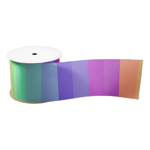 Bright Pastel Rainbow Stripe Ribbon Satijnen Lint