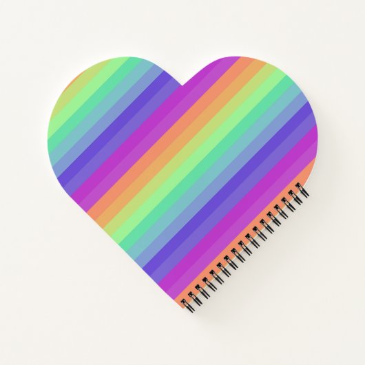 Bright Pastel Rainbow Stripe Spiral Notitieboek (Achterkant)