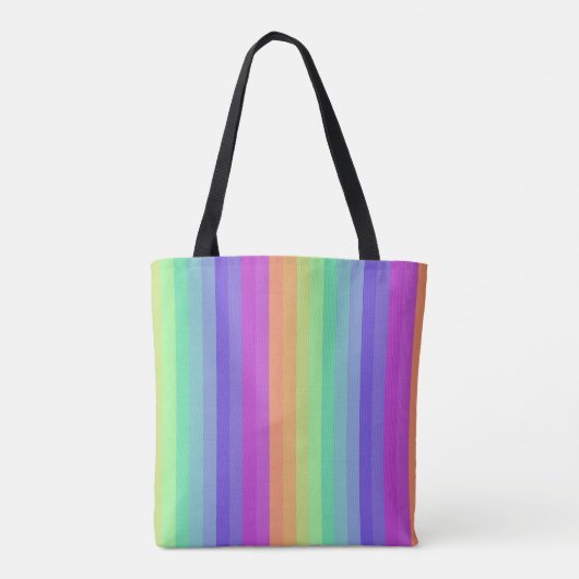 Bright Pastel Rainbow Stripe Tas (Achterkant)