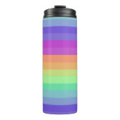 Bright Pastel Rainbow Stripe Thermal Tumbler Thermosbeker (Voorkant)