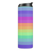 Bright Pastel Rainbow Stripe Thermal Tumbler Thermosbeker (Gedraaid links)