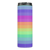 Bright Pastel Rainbow Stripe Thermal Tumbler Thermosbeker (Achterkant)