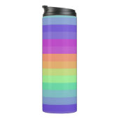 Bright Pastel Rainbow Stripe Thermal Tumbler Thermosbeker (Geroteerd rechts)
