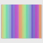 Bright Pastel Rainbow Stripe Wrapping Paper Cadeaupapier (Vlak)