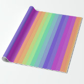 Bright Pastel Rainbow Stripe Wrapping Paper Cadeaupapier (Uitgerold)
