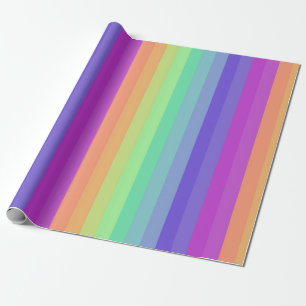 Bright Pastel Rainbow Stripe Wrapping Paper Cadeaupapier