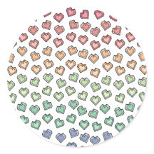 Bright Pastel Regenboog Edelsteen Hartpatroon