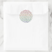 Bright Pastel Regenboog Edelsteen Hartpatroon Ronde Sticker (Tas)