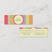 Bright patchwork-stijl multipatterated mini visitekaartje (Voorkant / Achterkant)