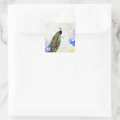 Bright pauock vierkante sticker (Tas)