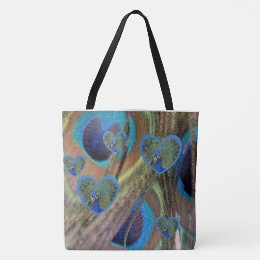 Bright Peacock Feathers Canvas tas (Voorkant)