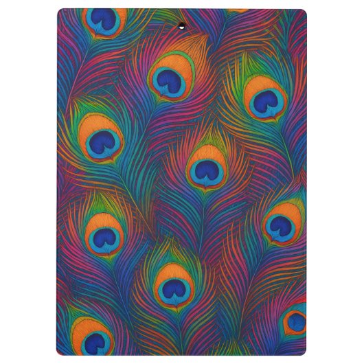 Bright Peacock Feathers Klembord (Achterkant)