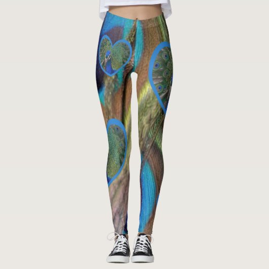 Bright Peacock Feathers Legging (Voorkant)