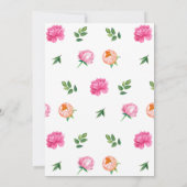 Bright Peony Brunch and Bubbly Bridal Shower Kaart (Achterkant)