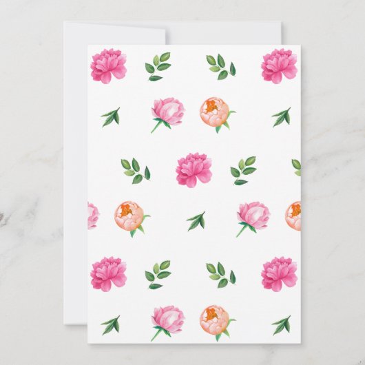 Bright Peony Brunch and Bubbly Bridal Shower Kaart (Achterkant)