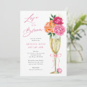 Bright Peony Love is in Bloom, Patterned Back Kaart (Staand voorkant)