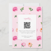 Bright Peony w/QR Code on Back, Brunch and Bubbly  Kaart (Achterkant)