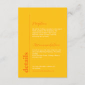 Bright Perzik & Geel Kleurrijke bruiloft Info Informatiekaartje (Voorkant)