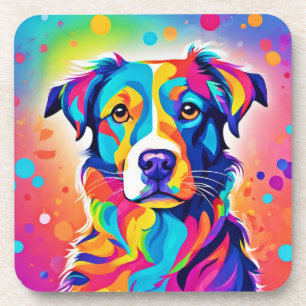 Bright Pet: Kleurrijke Hond Schilderkunst Bier Onderzetter