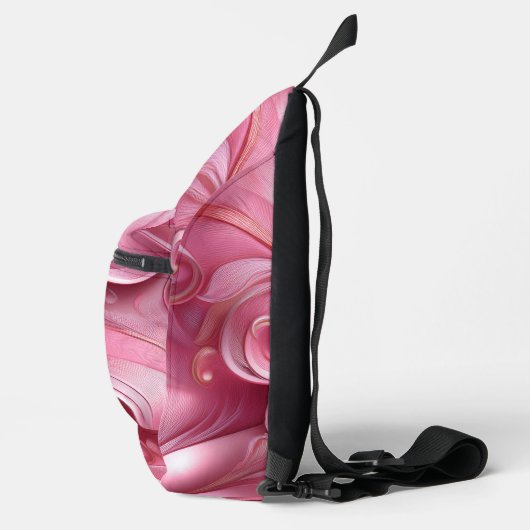 BRIGHT PINK ABSTRACT SWIRLS SLING BAG (Rechts)