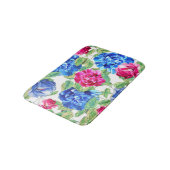 Bright Pink and Blue Floral Pretty Pattern Badmat (Gekanteld)