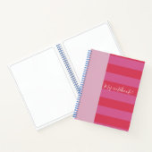 Bright Pink and cheerful Red striped Notitieboek (Binnen)