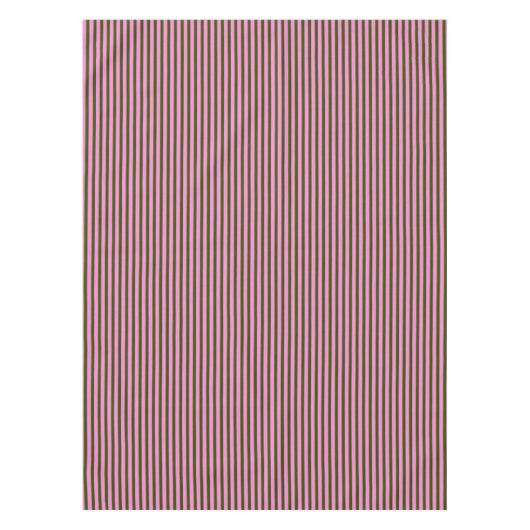 Bright Pink and Green Retro Stripe Modern Tafelkleed (Voorkant)