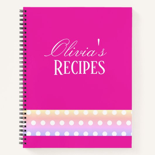 Bright Pink and Pola Dots Recipe Notitieboek (Voorkant)