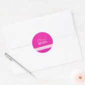 Bright Pink and Pola Dots  Ronde Sticker (Envelop)