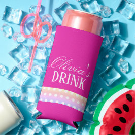 Bright Pink and Pola Dots Seltzer Blikjeskoeler