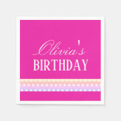 Bright Pink and Pola Dots Servet (Voorkant)