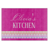 Bright Pink and Pola Dots  Snijplank (Voorkant)