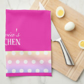 Bright Pink and Pola Dots Theedoek (Quarter Fold)