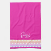 Bright Pink and Pola Dots Theedoek (Verticaal)