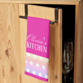 Bright Pink and Pola Dots Theedoek