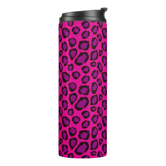 Bright Pink And Purple Leopard Print Pattern Thermosbeker (Gedraaid links)