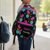 Bright Pink And Teal Whimisical Bedrukte Rugzak