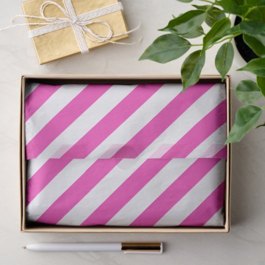 Bright Pink and White Striped Tissuepapier (Geschenk)