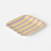 Bright Pink and Yellow Wavy Stripes Papieren Bordje (Gebogen)