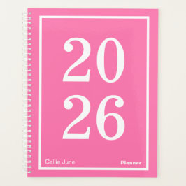 Bright Pink Big Year Large Planner