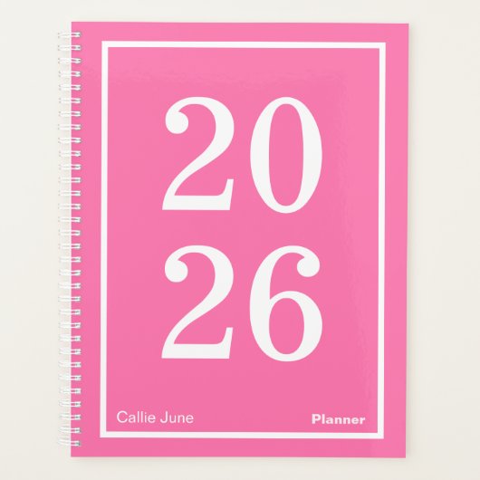 Bright Pink Big Year Large Planner (Voorkant)