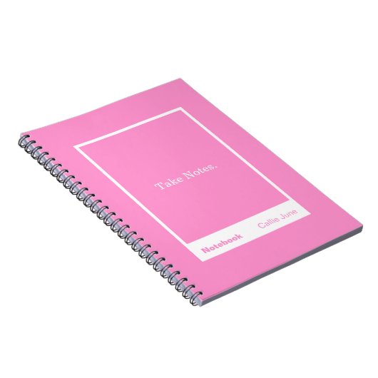 Bright Pink Block Quote Classic Notebook Notitieboek (Rechterzijde)